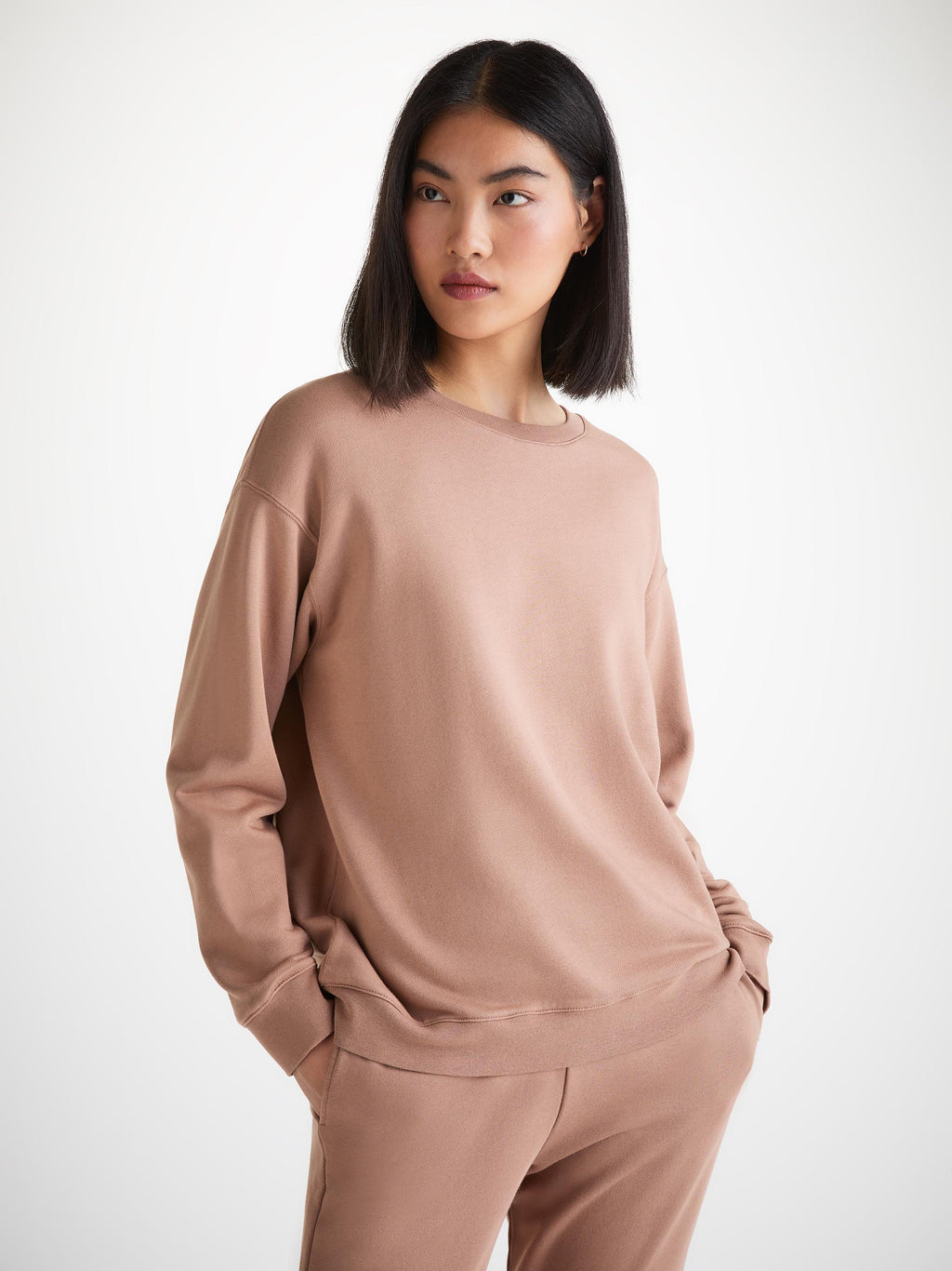 Women s Sweatshirt Quinn Cotton Modal Latte