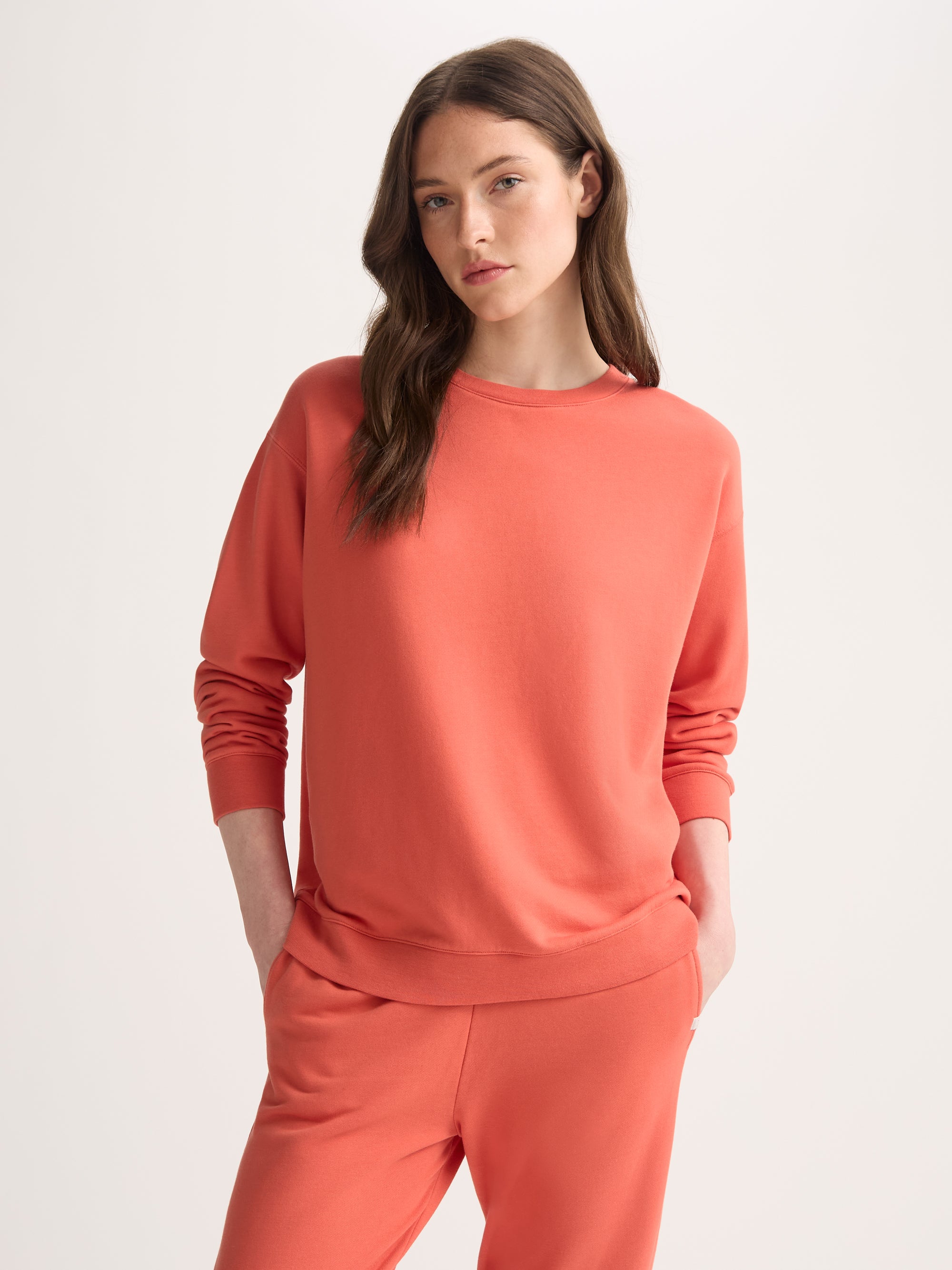 Women's Sweatshirt Quinn Cotton Modal Coral Orange