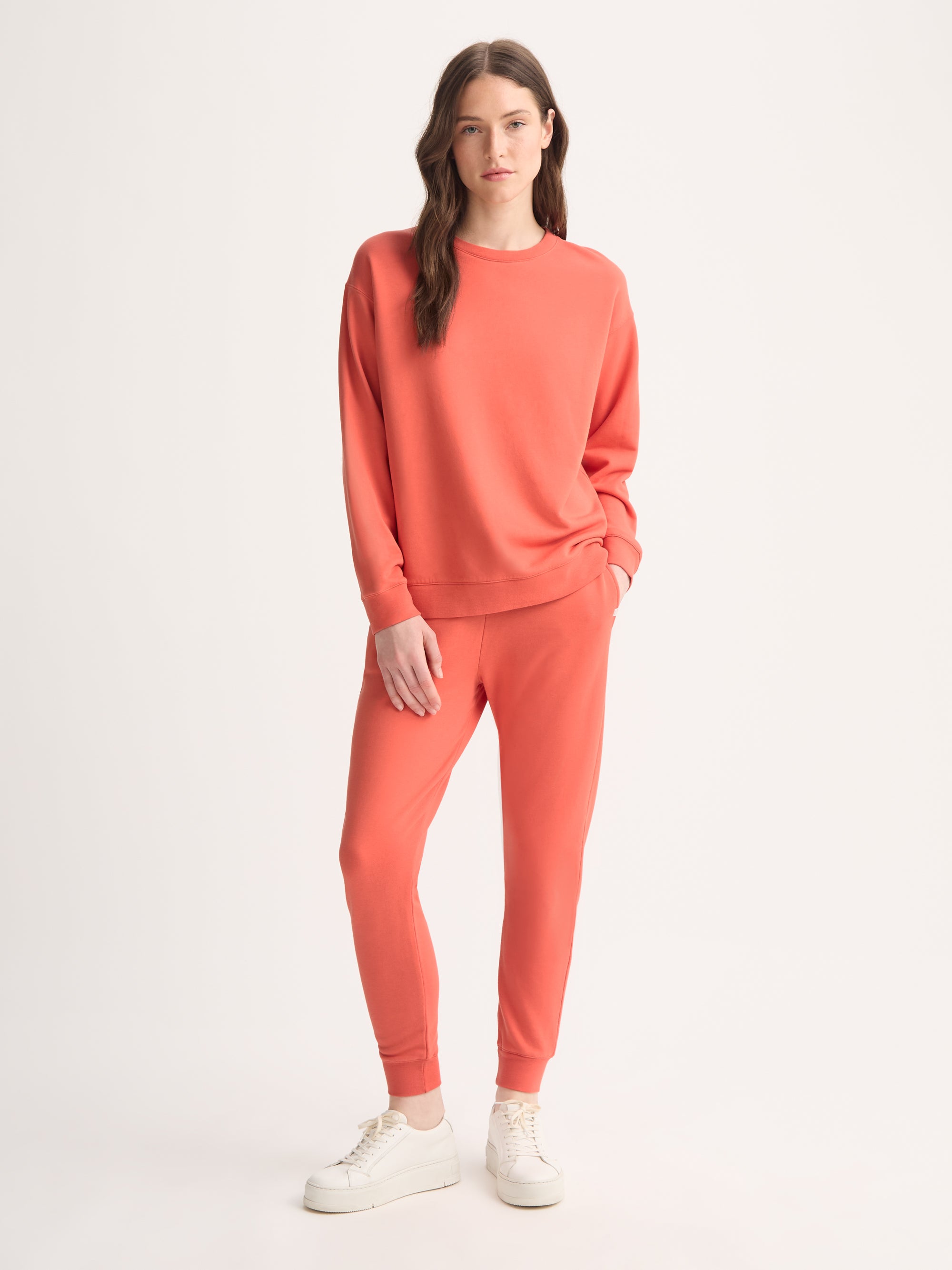 Women's Sweatshirt Quinn Cotton Modal Coral Orange