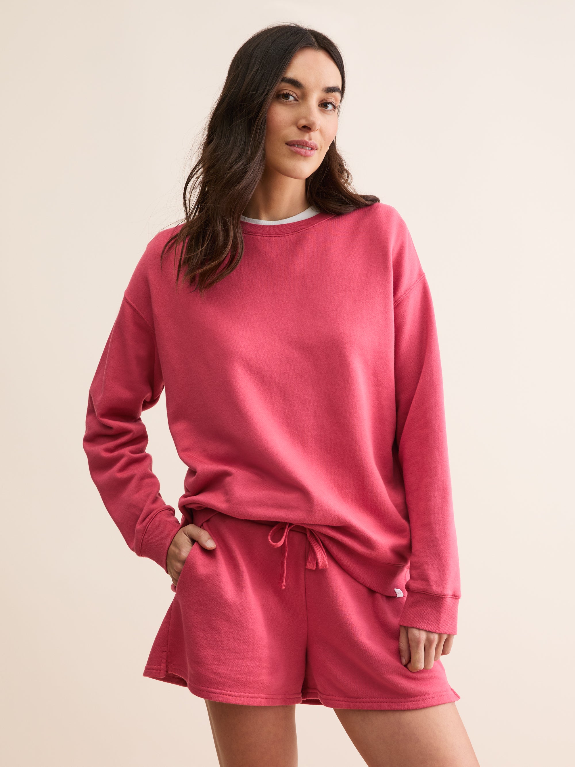 Women's Sweatshirt Quinn Cotton Modal Garnet Red