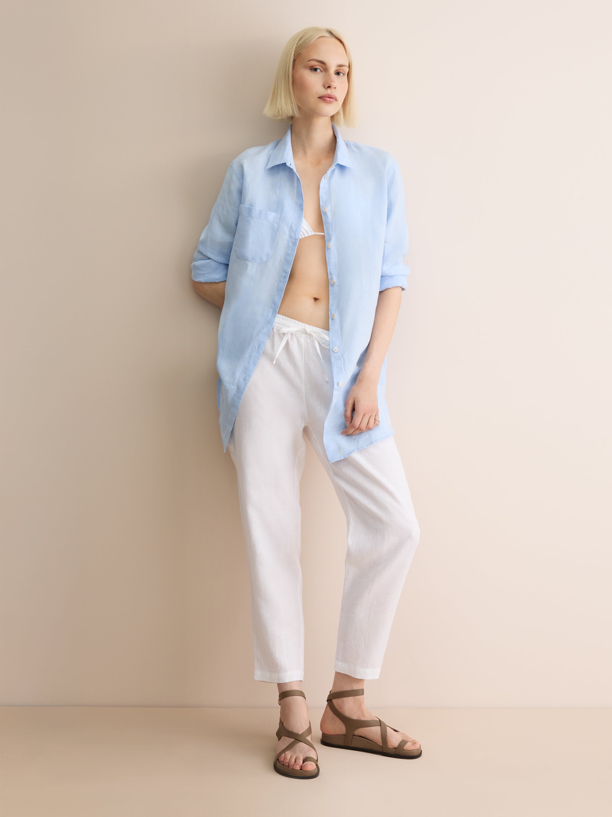 Women's Shirt Sicily Linen Sky Blue