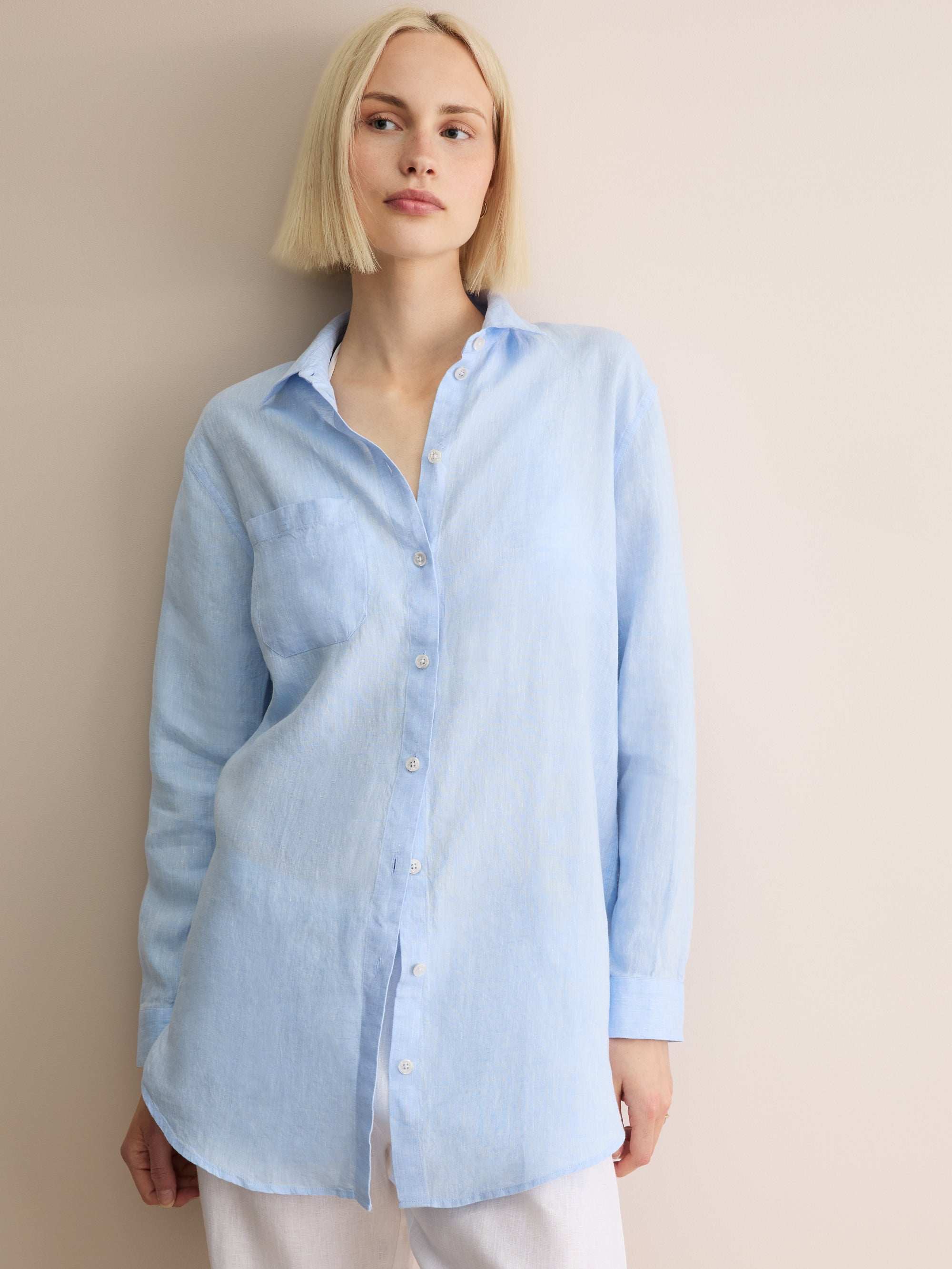 Women's Shirt Sicily Linen Sky Blue