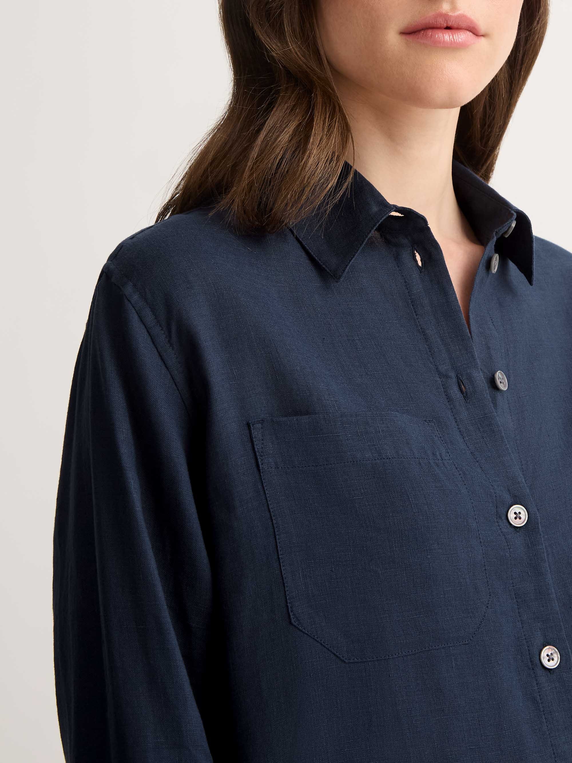 Women's Shirt Sicily Linen Navy
