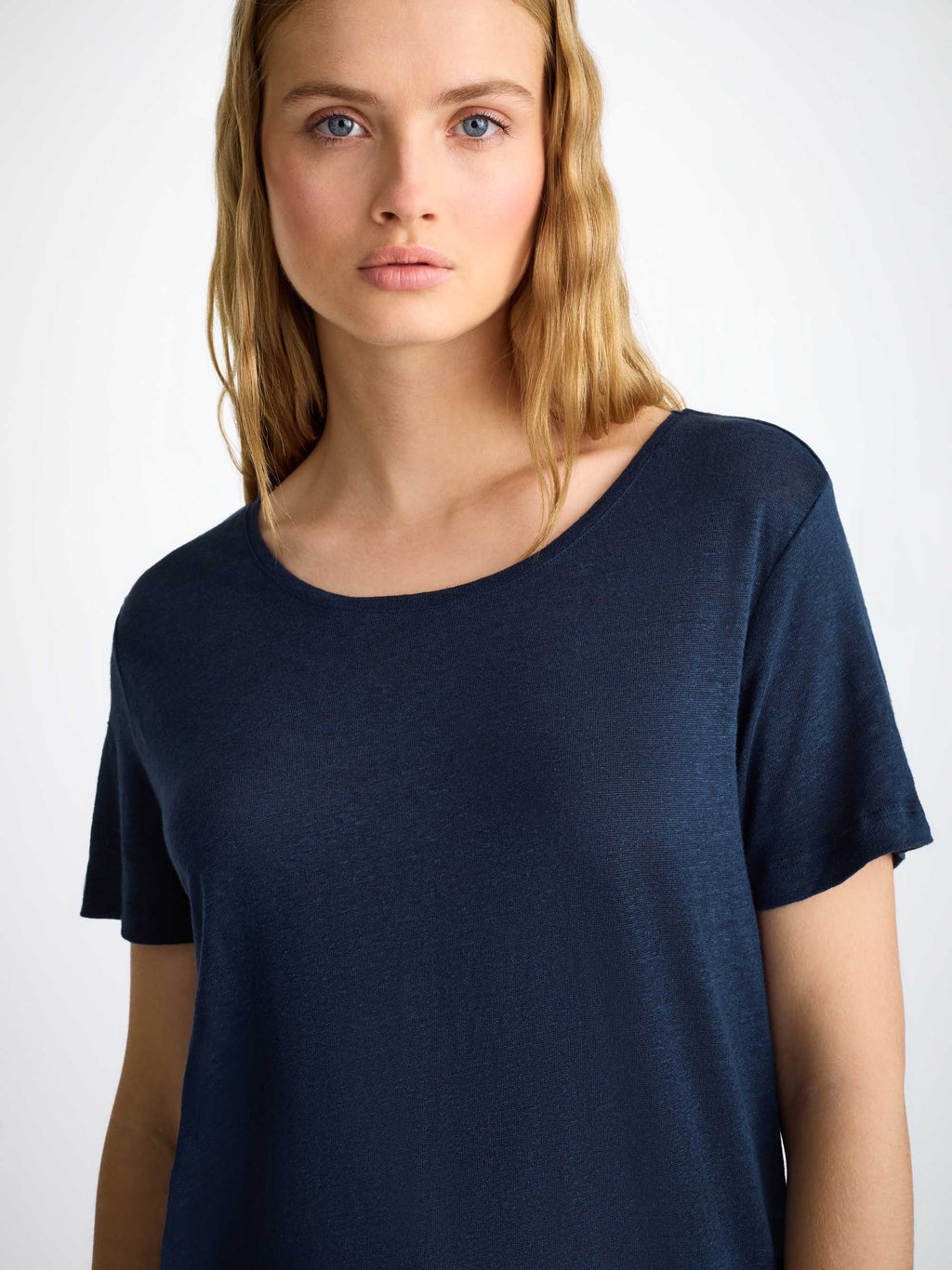 Jordan Linen T Shirt Navy Blue