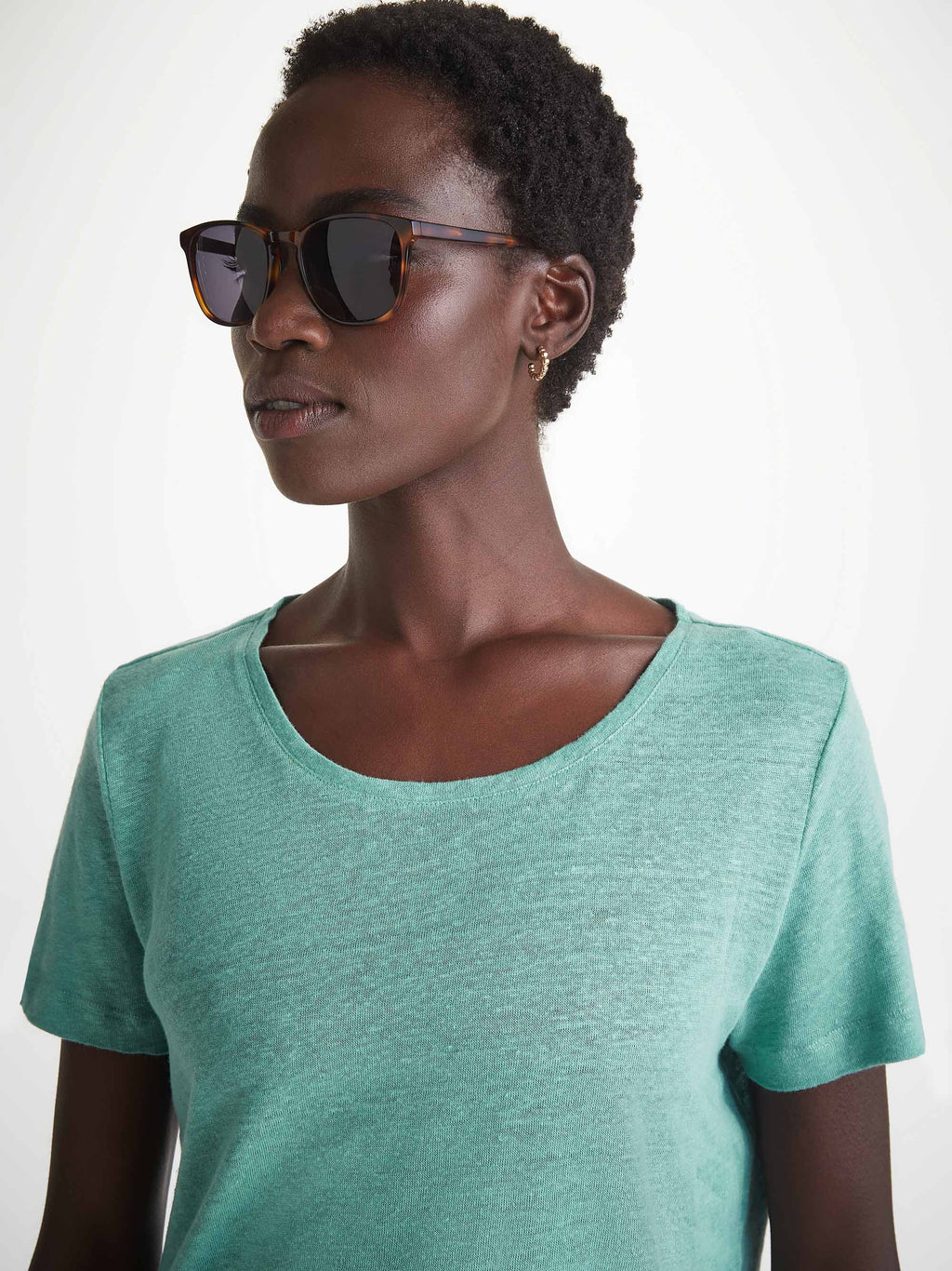 Jordan Linen T Shirt Soft Aqua