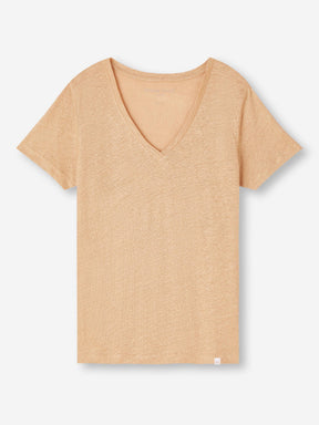 Women's V-Neck T-Shirt Jordan Linen Sand