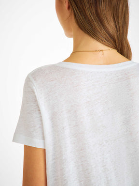 Women's V-Neck T-Shirt Jordan Linen White
