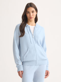 Women's Zip Up Hoodie Daphne Cashmere Glacier Blue