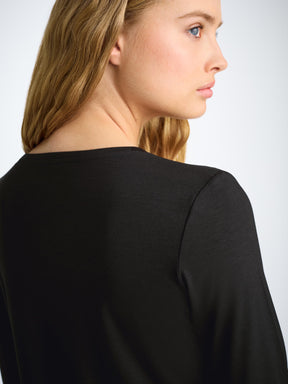Women's Long Sleeve T-Shirt Lara Micro Modal Stretch Black