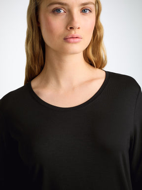 Women's Long Sleeve T-Shirt Lara Micro Modal Stretch Black