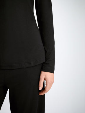 Women's Long Sleeve T-Shirt Lara Micro Modal Stretch Black