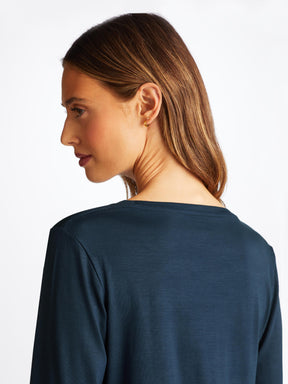 Women's Long Sleeve T-Shirt Lara Micro Modal Stretch Navy