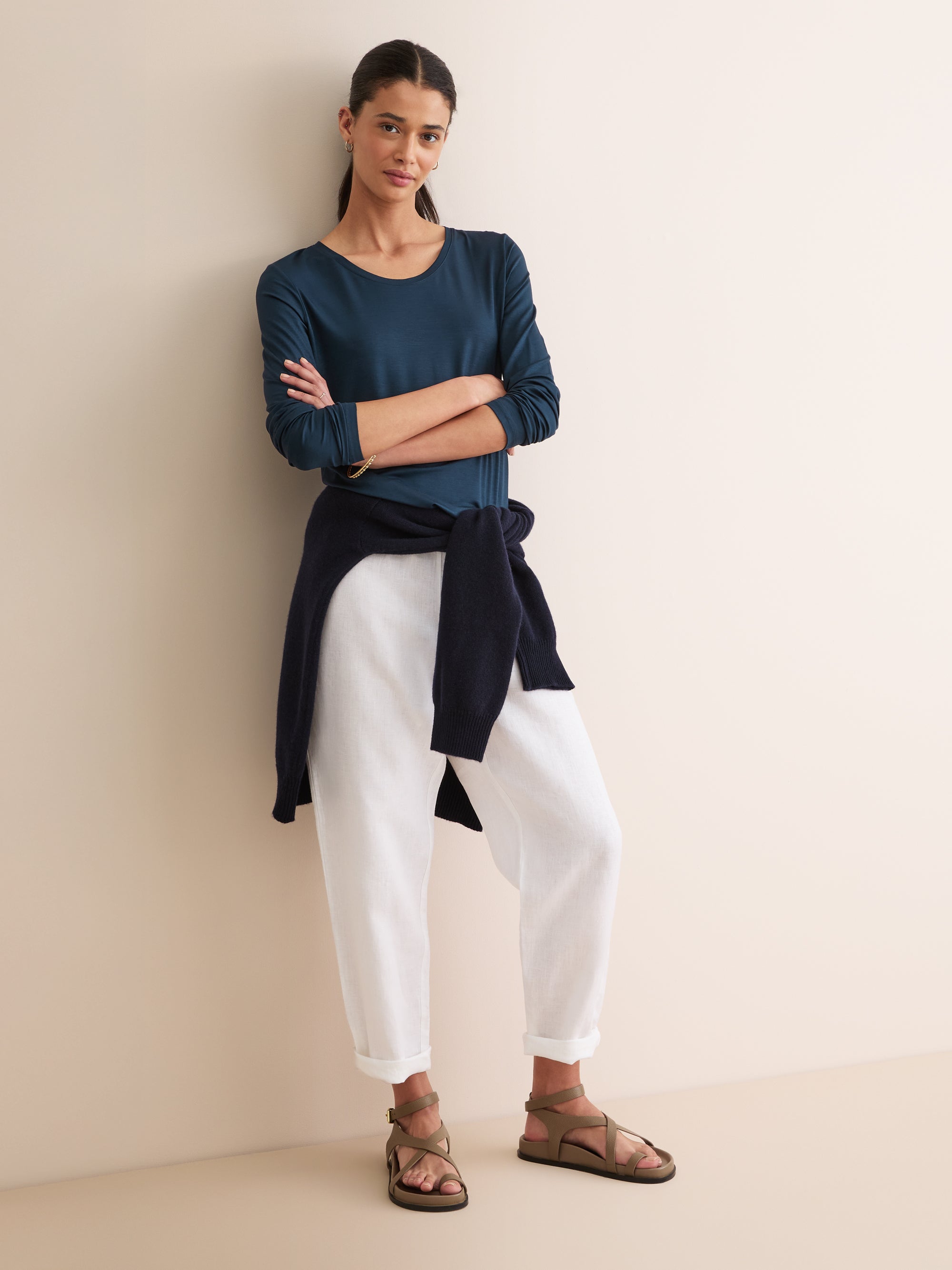 Women's Long Sleeve T-Shirt Lara Micro Modal Stretch Navy