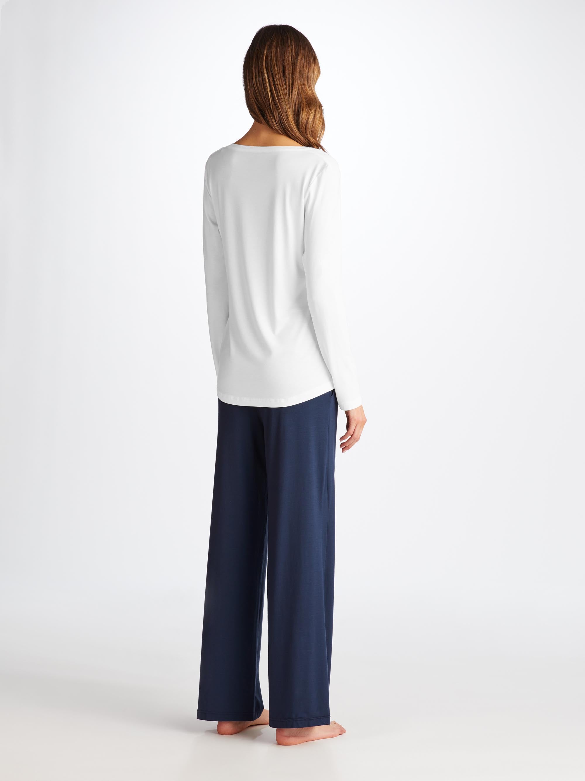 Women's Long Sleeve T-Shirt Lara Micro Modal Stretch White