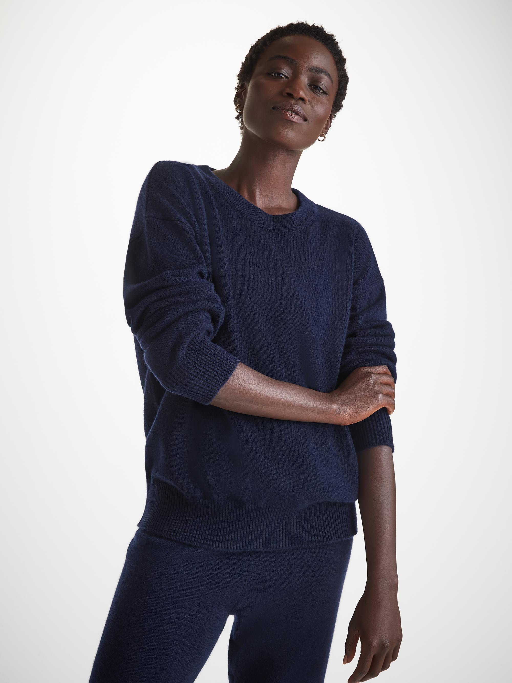 Women's Relaxed Sweater Daphne Cashmere Navy