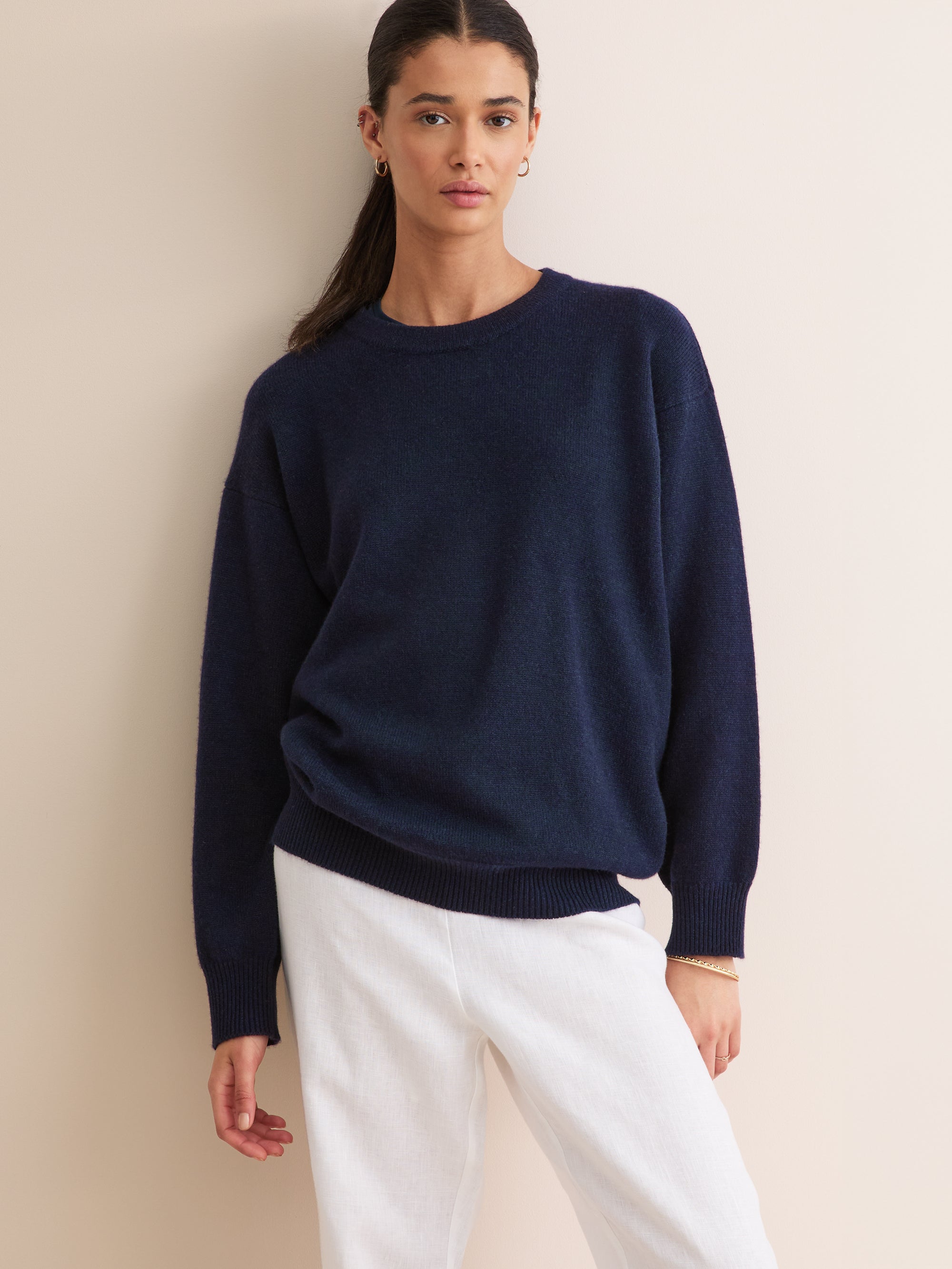 Women's Relaxed Sweater Daphne Cashmere Navy 
