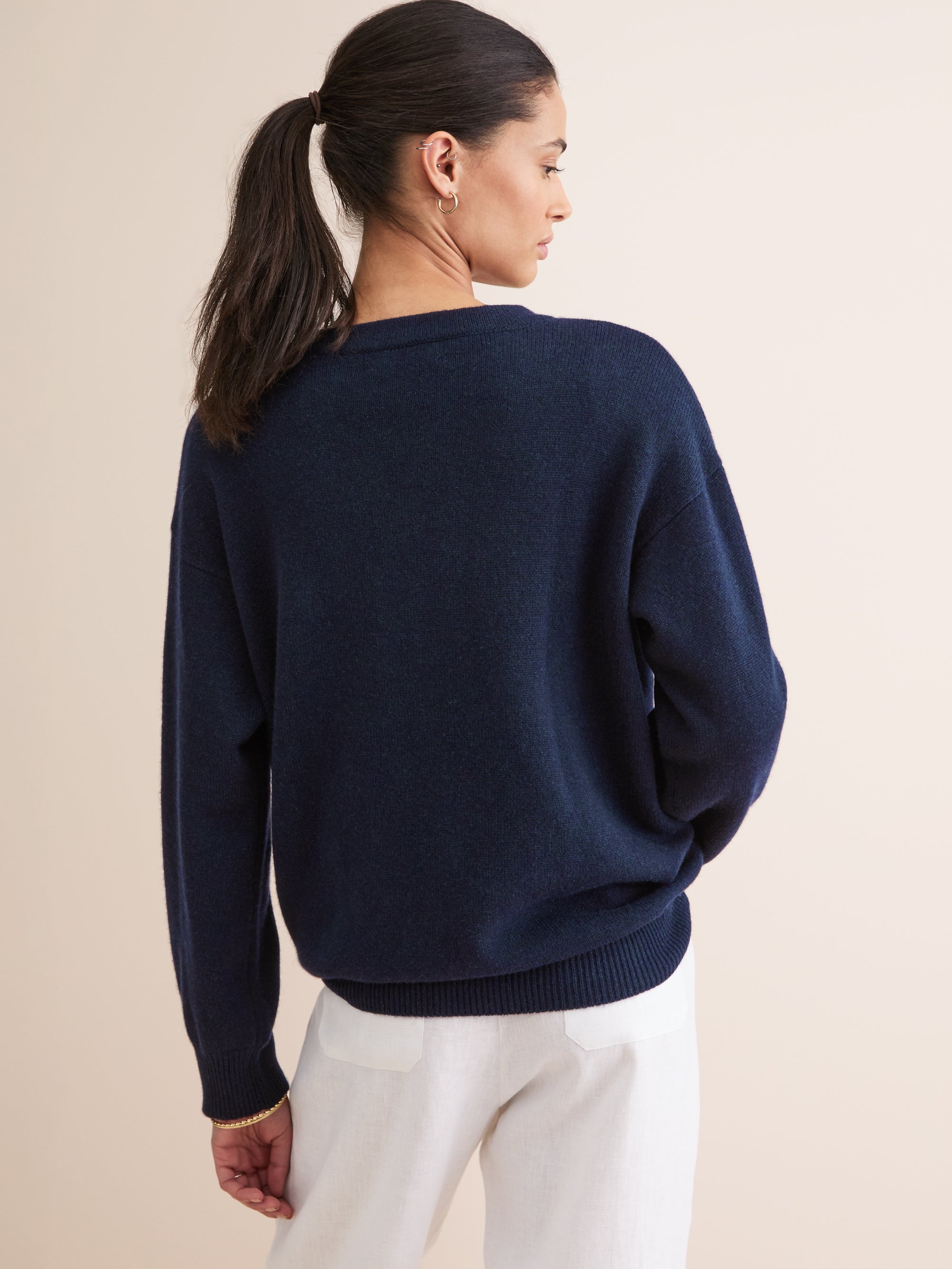 Women's Relaxed Sweater Daphne Cashmere Navy 