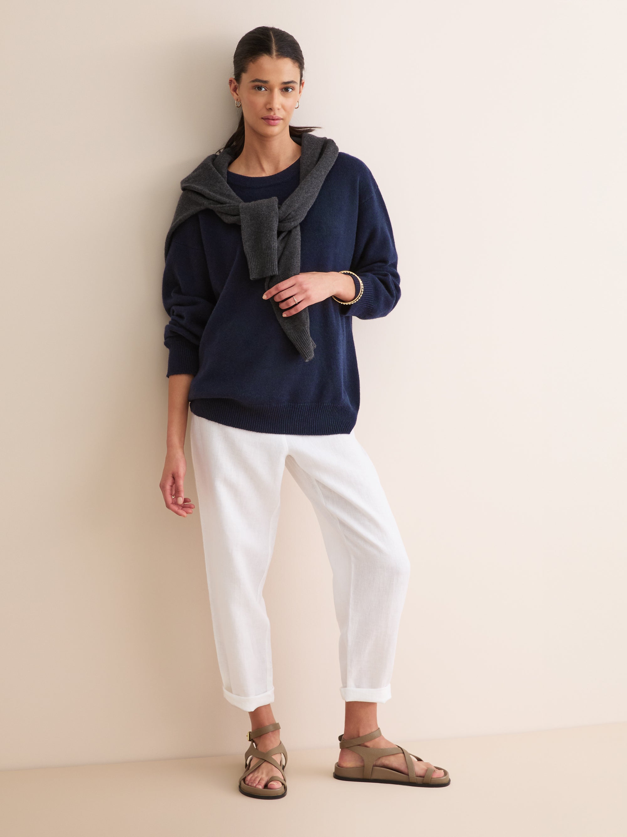 Women's Relaxed Sweater Daphne Cashmere Navy 