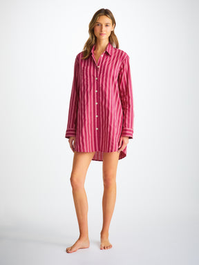 Women's Nightshirt Capri 25 Cotton Batiste Pink