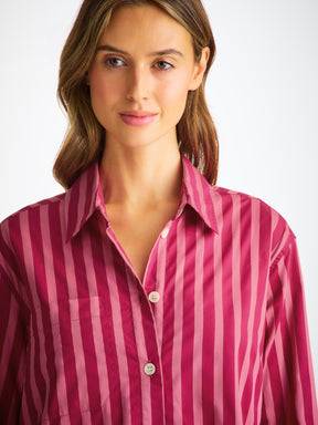 Women's Nightshirt Capri 25 Cotton Batiste Pink