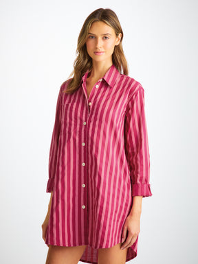 Women's Nightshirt Capri 25 Cotton Batiste Pink