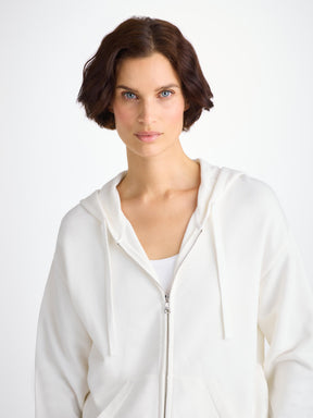 Women's Hoodie Quinn Cotton Modal White