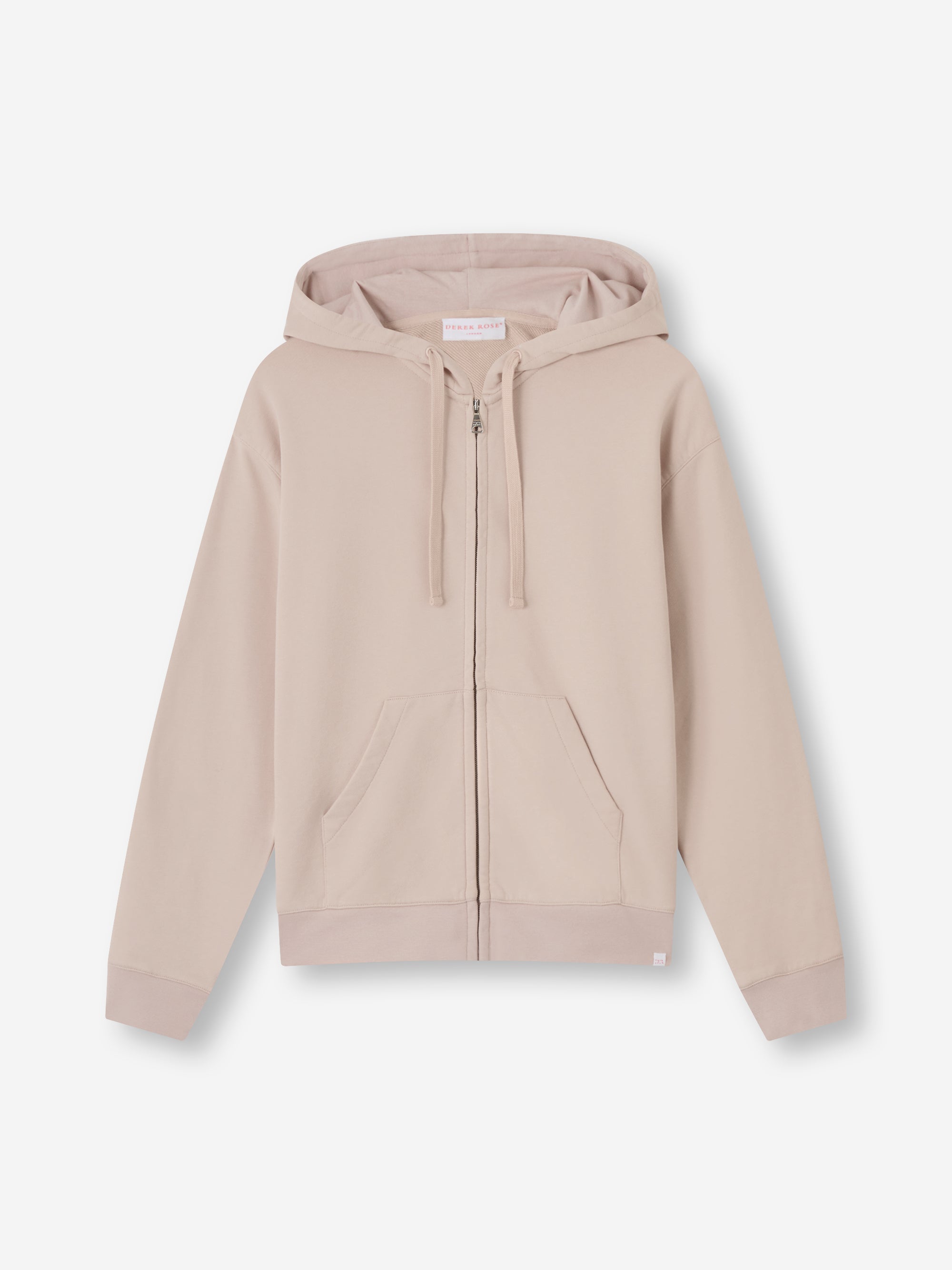 Women's Zip Up Hoodie Quinn Cotton Modal Beige Pink