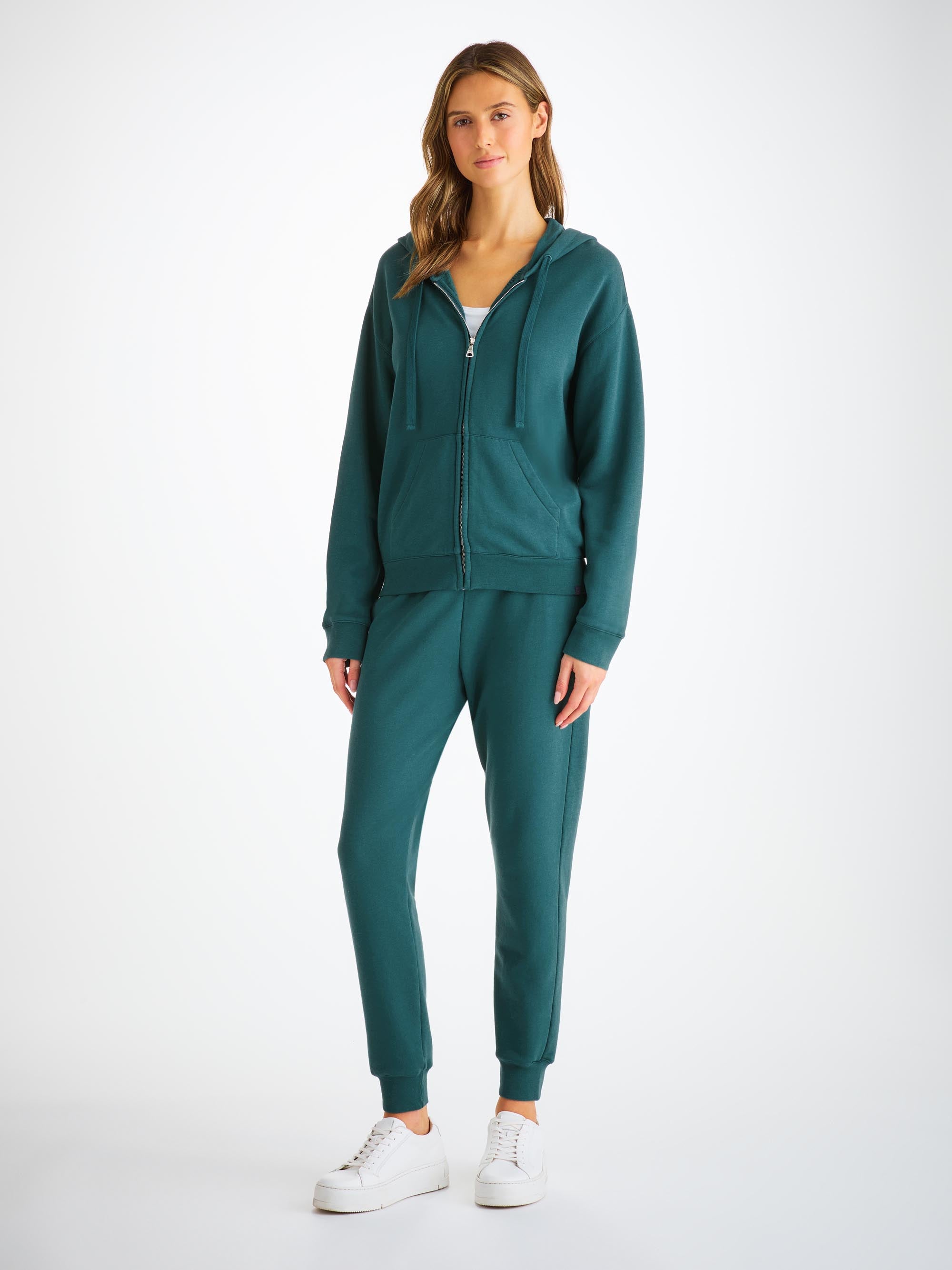 Women's Hoodie Quinn Cotton Modal Pine Green