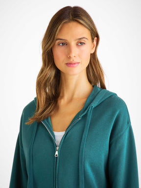 Women's Hoodie Quinn Cotton Modal Pine Green