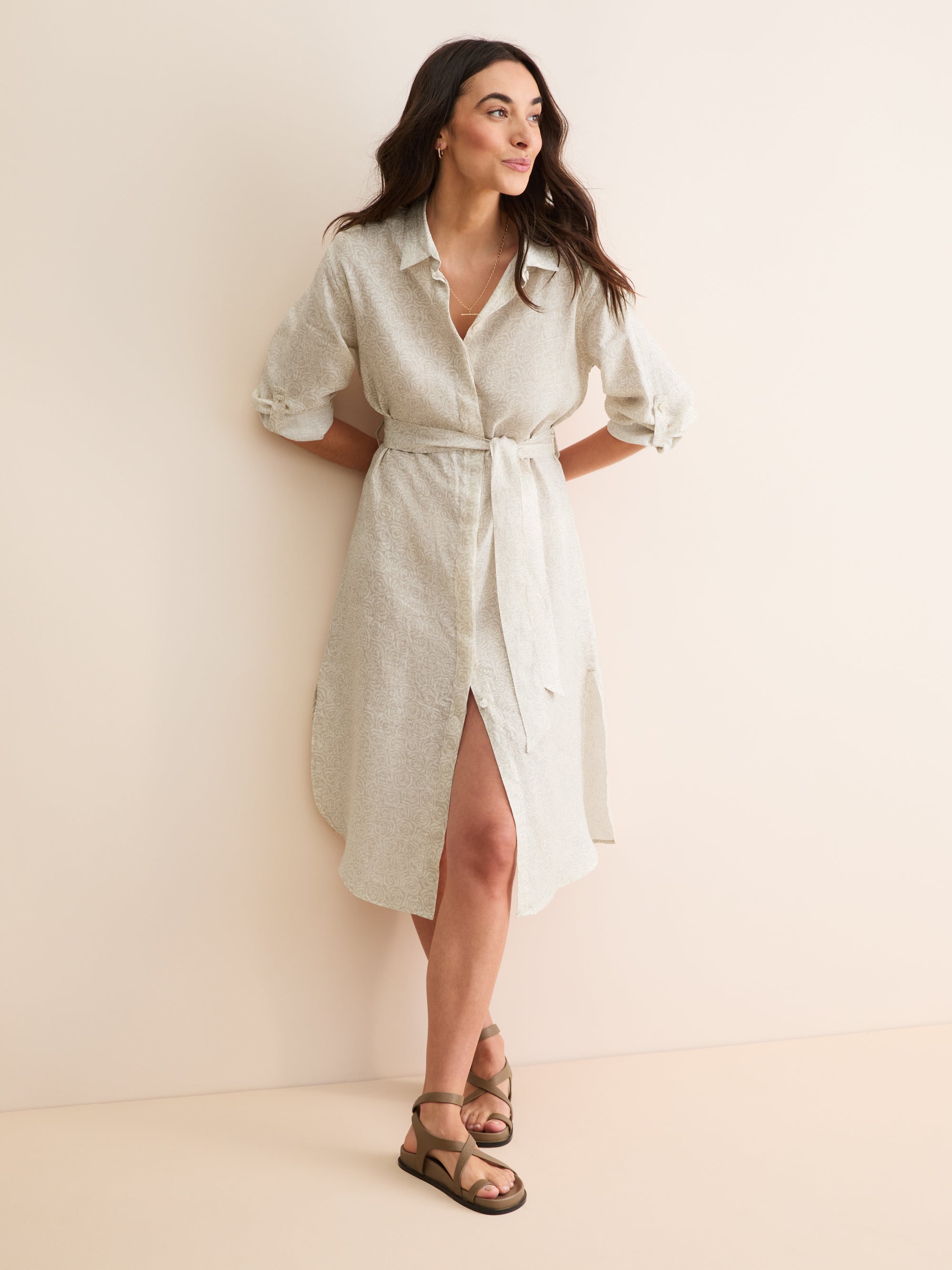 Women's Dress Milan Linen Rose Sand