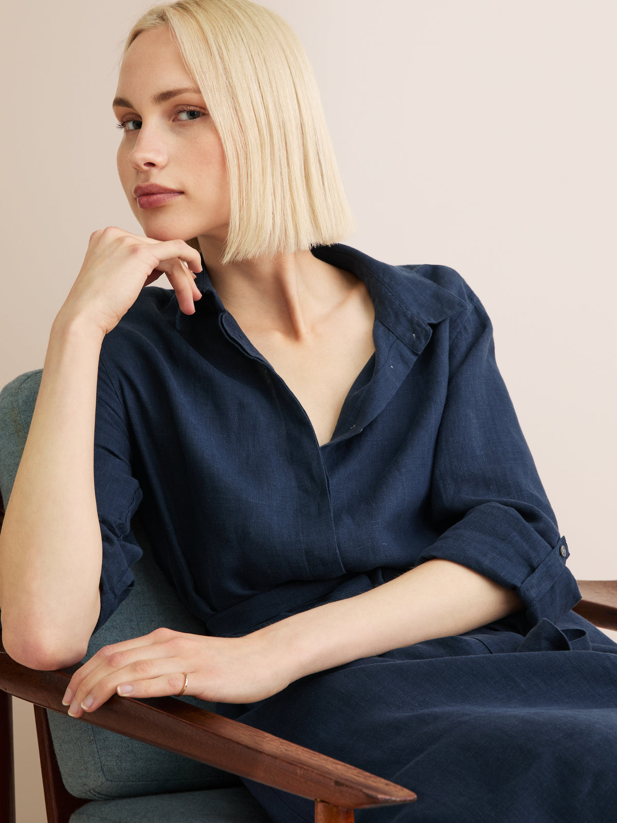 navy linen shirt dress Sicily Blue Gold Metal Corset Belt this linen shirt dress BIS-04-04-25 Bottom Size:28x30