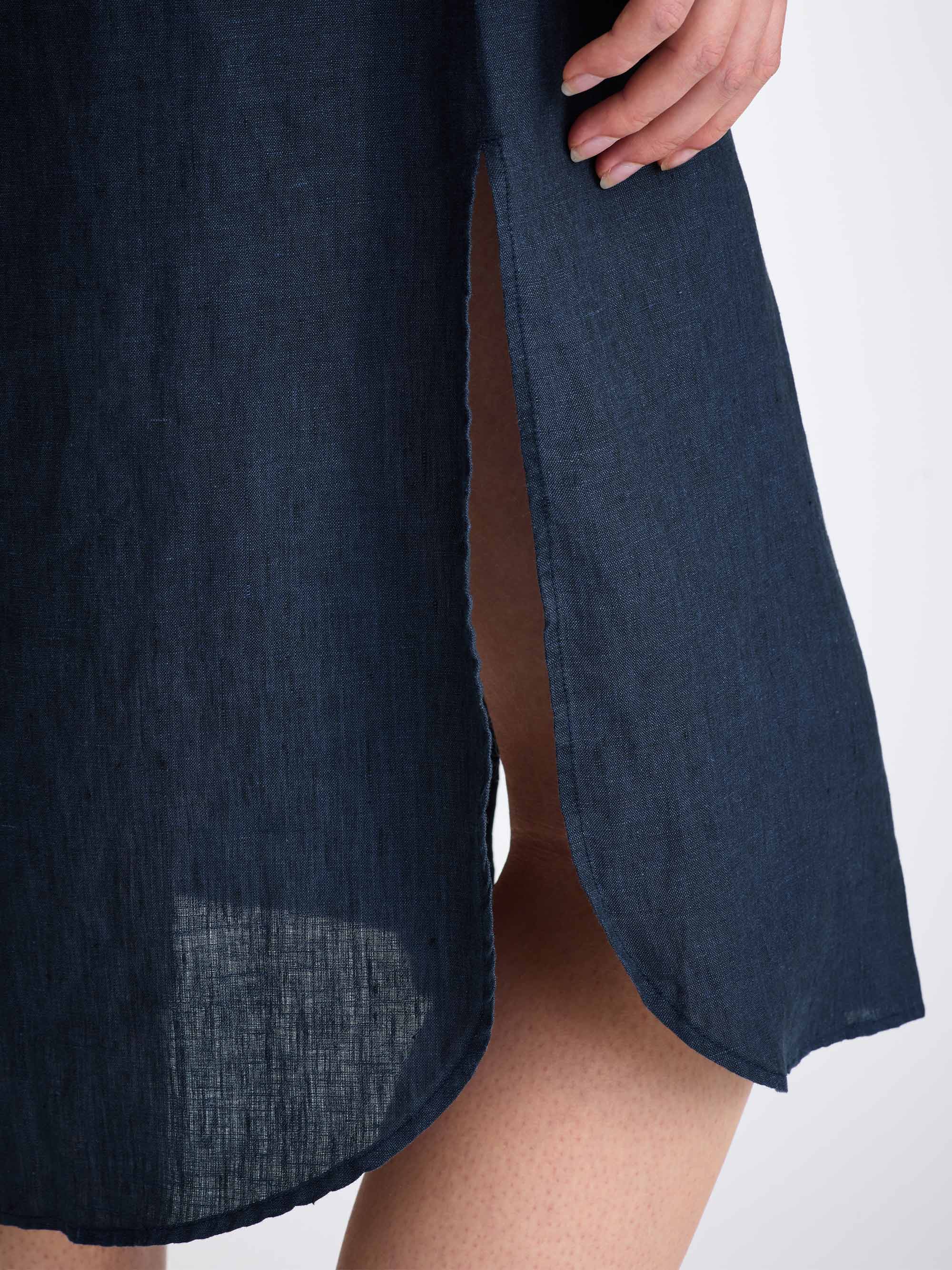 Women's Dress Sicily Linen Navy