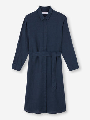Women's Dress Sicily Linen Navy