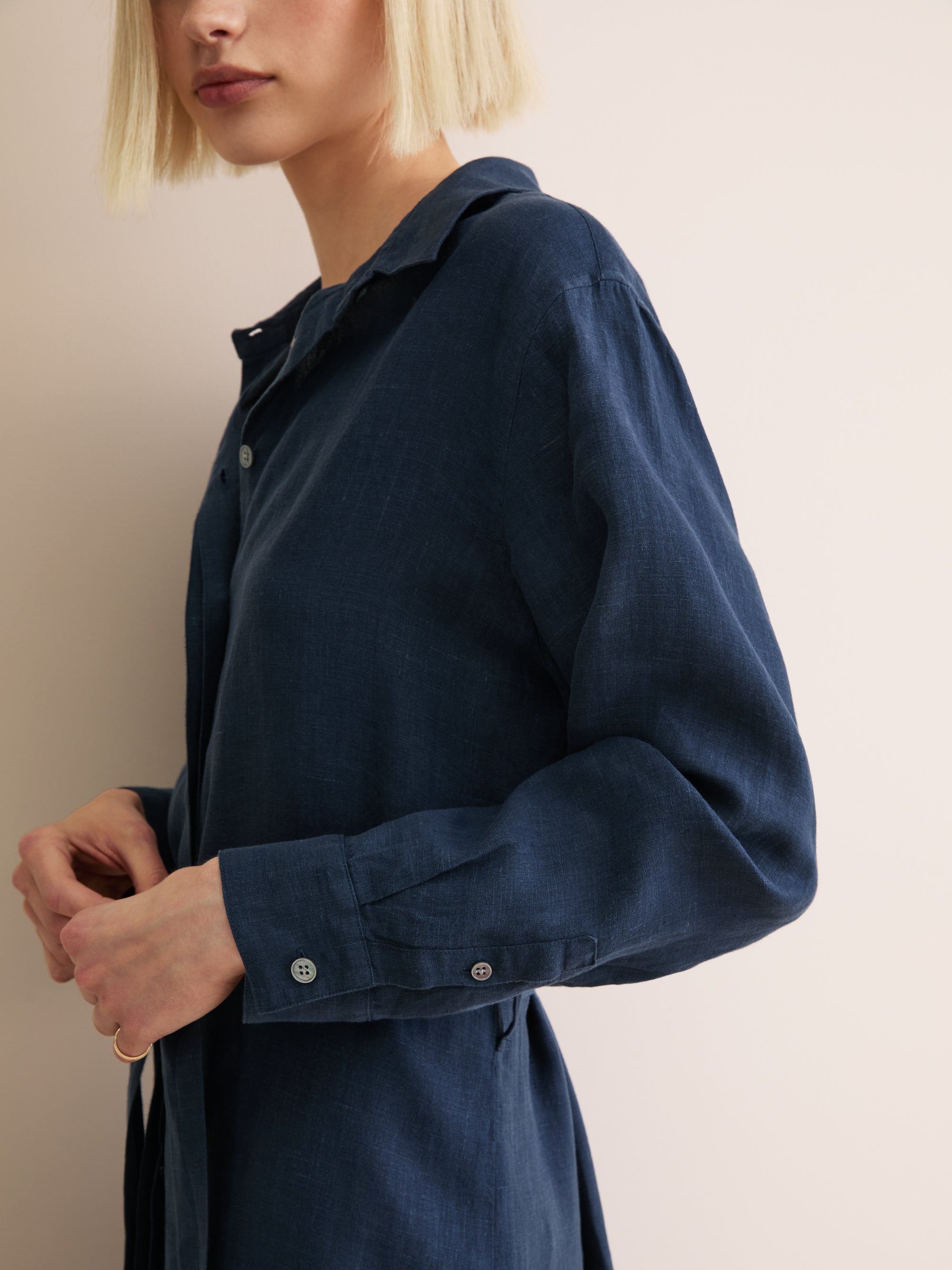 Women's Dress Sicily Linen Navy