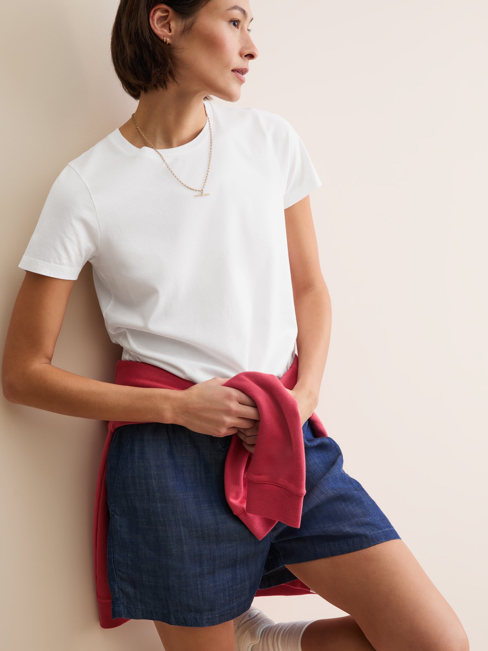 Women's Crew Neck T-Shirt Cotton White