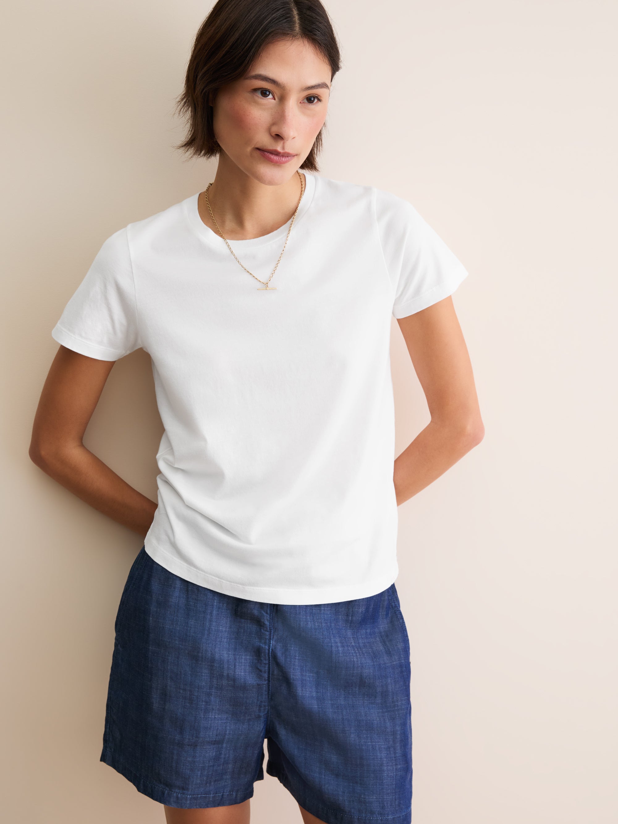 Women's Crew Neck T-Shirt Cotton White