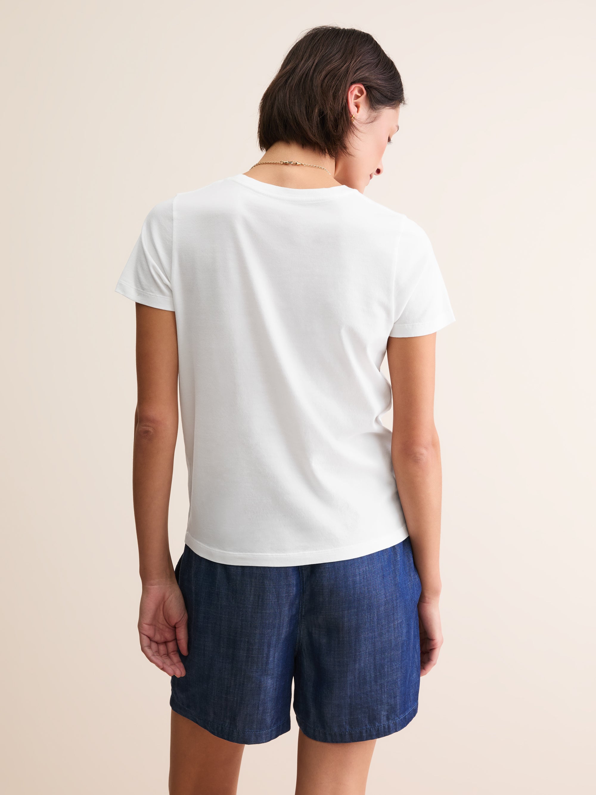 Women's Crew Neck T-Shirt Cotton White