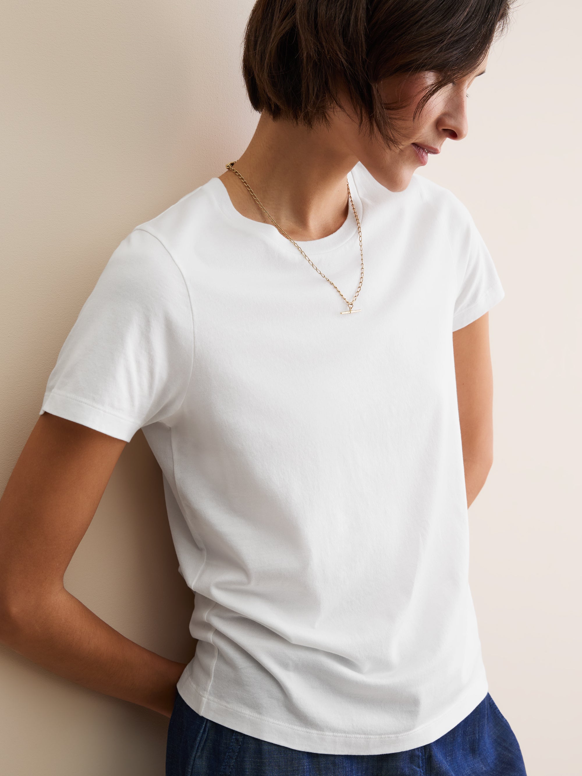 Women's Crew Neck T-Shirt Cotton White