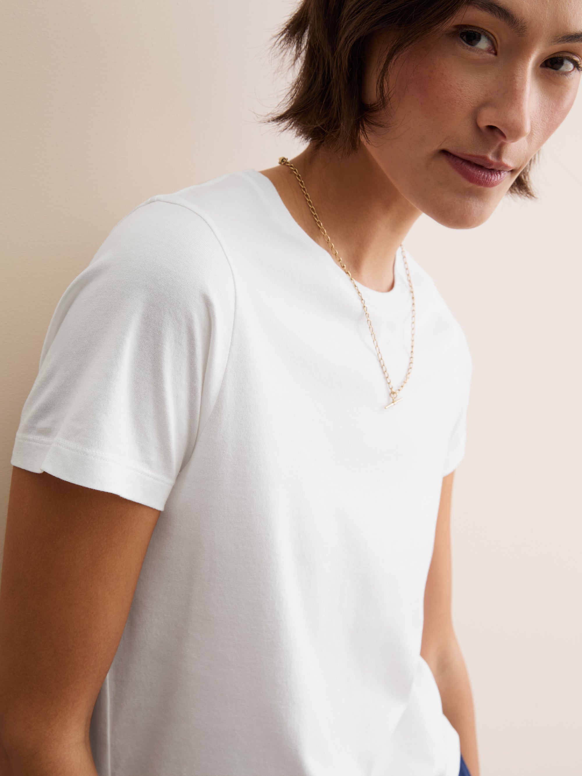 Women's Crew Neck T-Shirt Cotton White