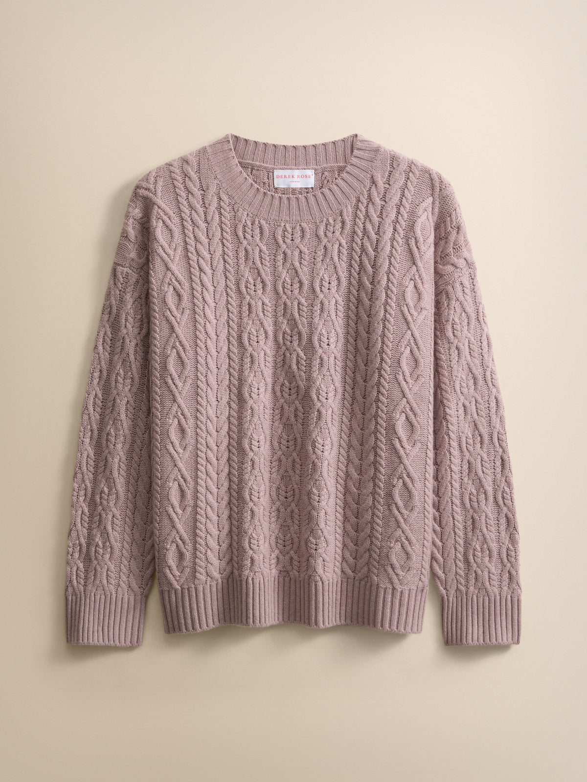 Astrid Cashmere Cable Knit Sweater Dusty Pink