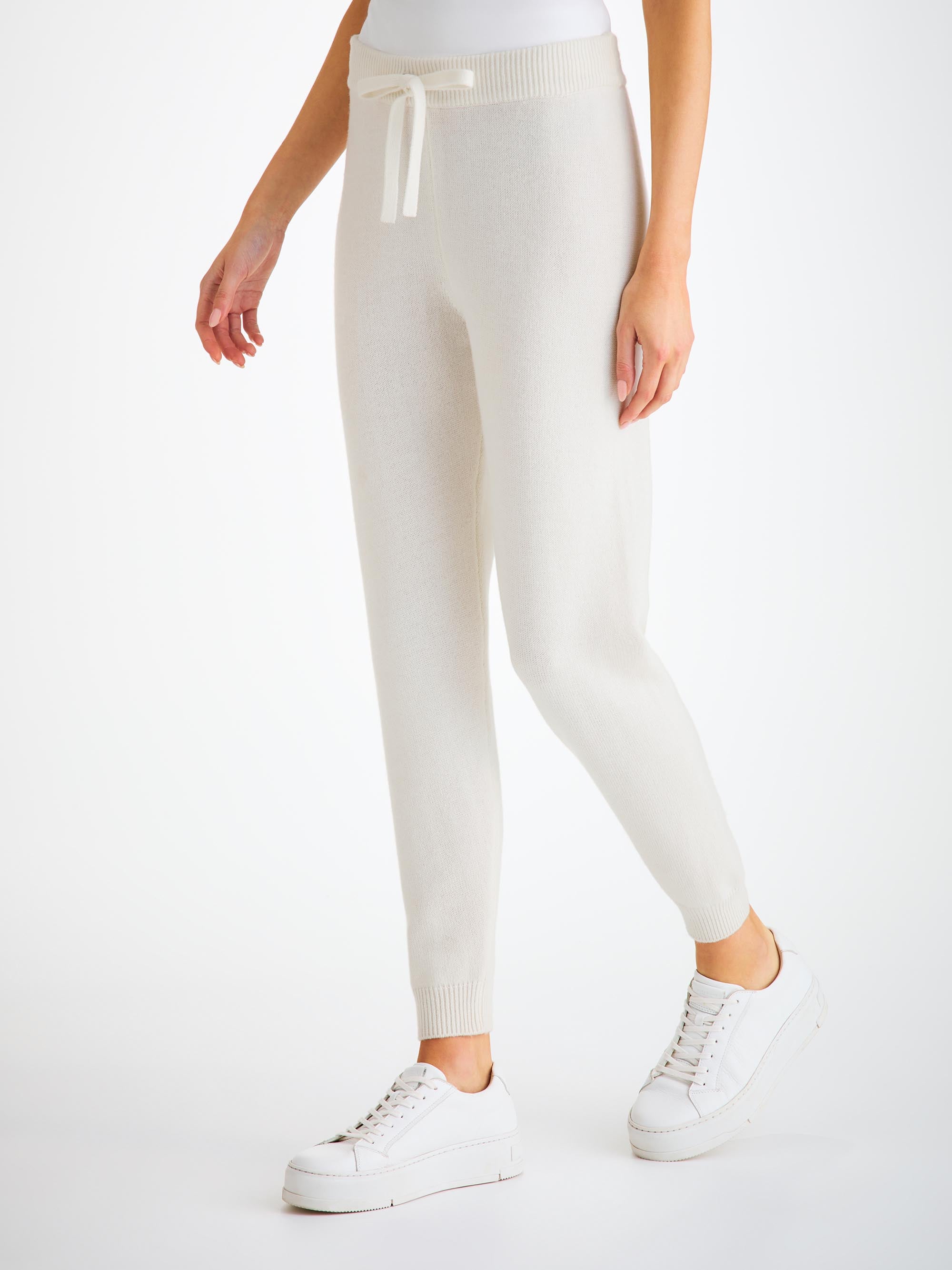 Women's Track Pants Daphne Cashmere White