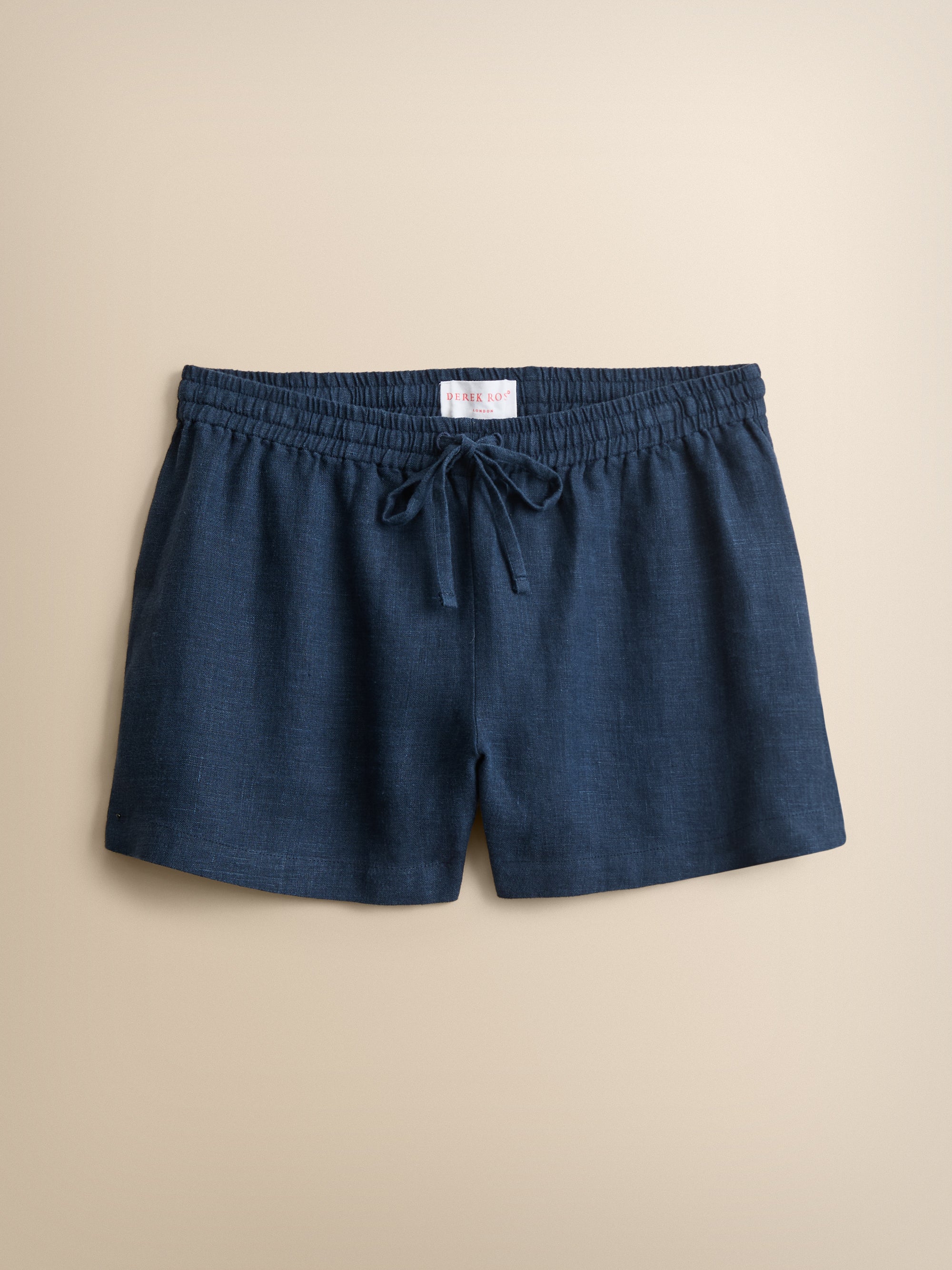 Women's Navy Linen Shorts – Soft Italian Linen | Derek Rose