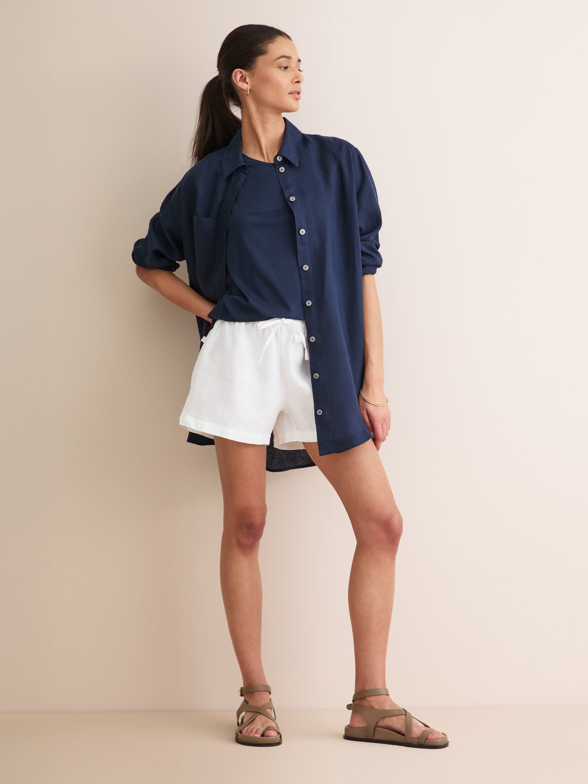 Women's White Linen Shorts – Soft Italian Linen | Derek Rose