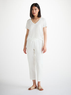 Women's Trousers Vienna Linen White