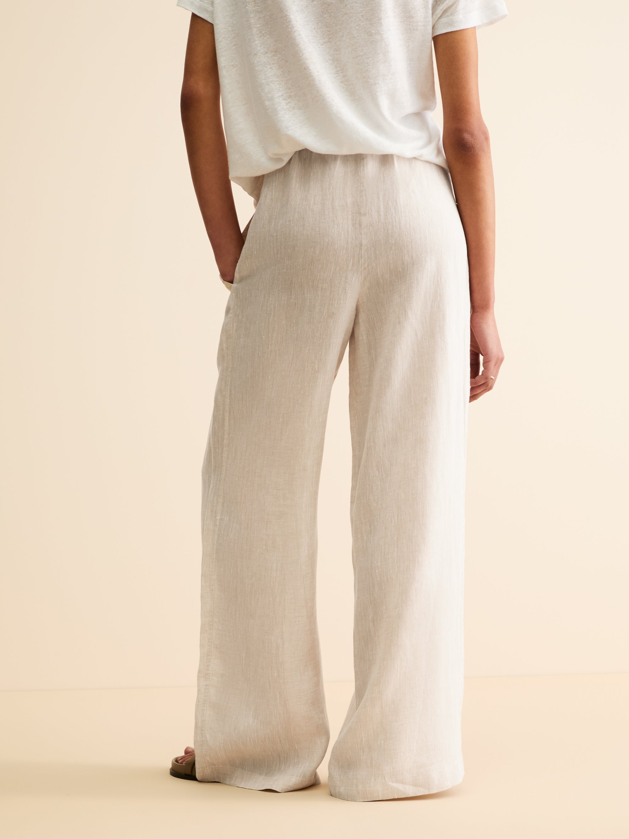Women's Wide Leg Trousers Sicily Linen Sand