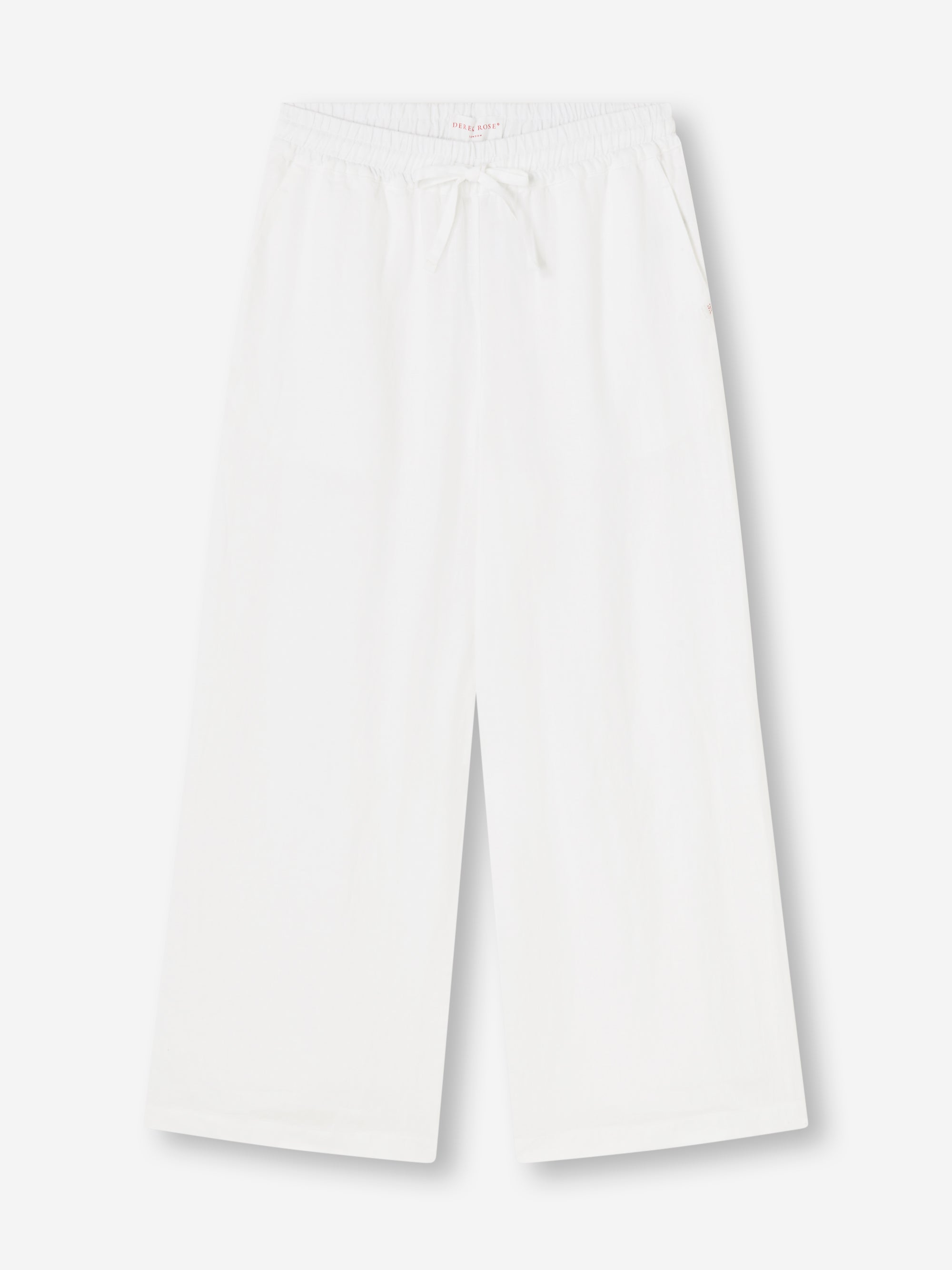 Women's Wide Leg Trousers Sicily Linen White