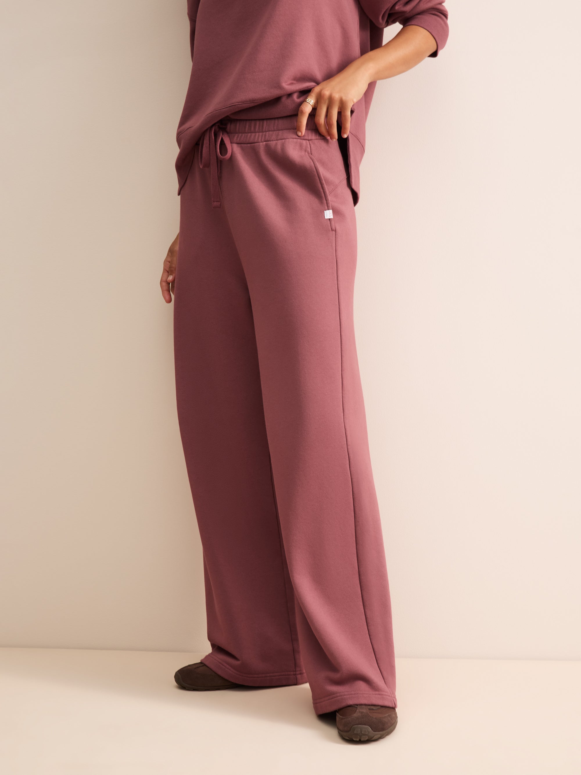 Harley Cotton Modal Wide Leg Sweatpants Dusty Rose