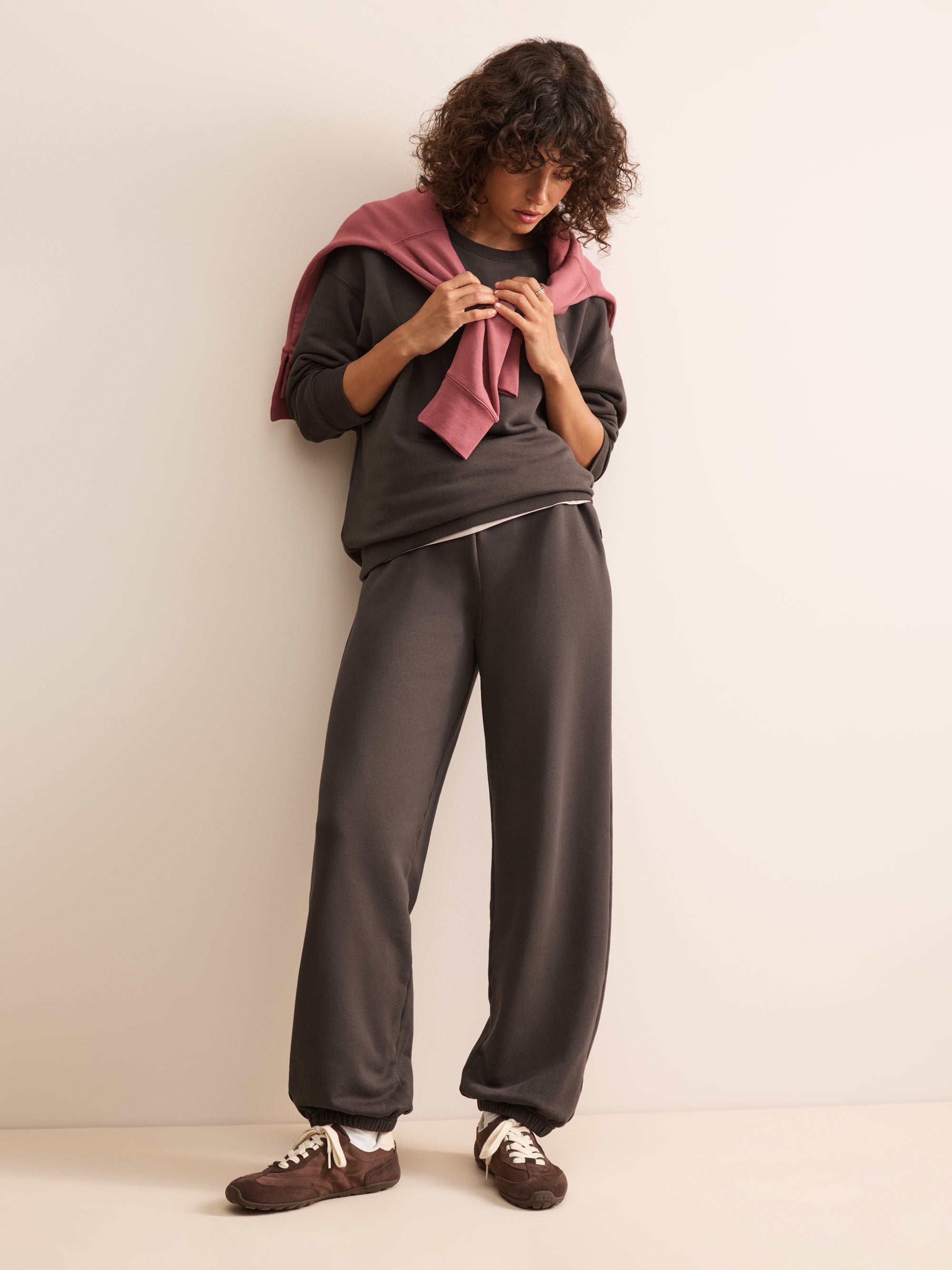 Harley Cotton Modal Cuffed Sweatpants Espresso Brown