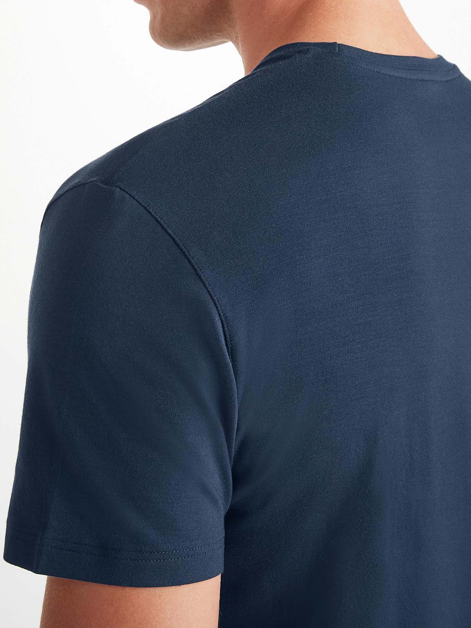 Men's Basel Micro Modal T-Shirt Navy Blue | Derek Rose