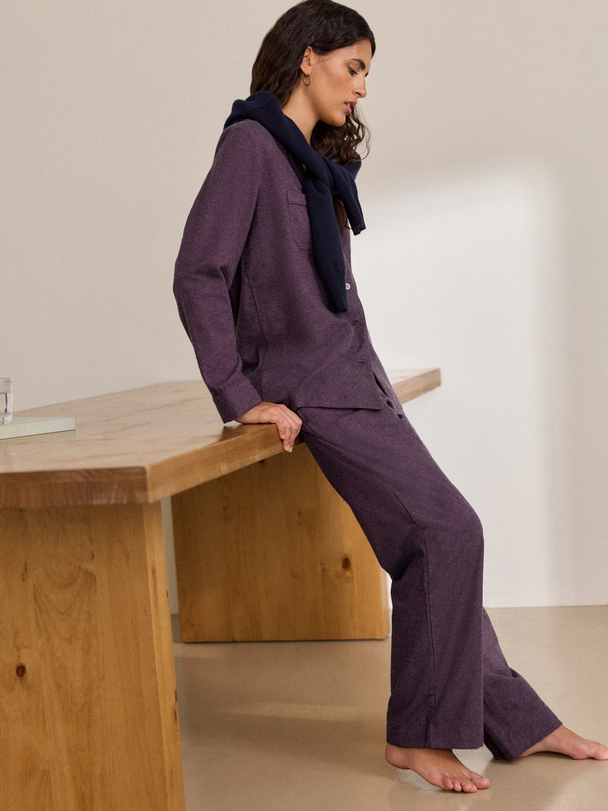 Arley Cotton Cashmere Pyjamas Burgundy
